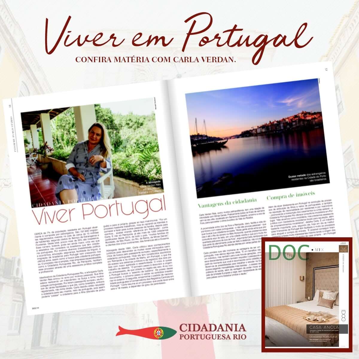 Matéria "Viver em Portugal", com Carla Verdan, publicada na Revista Doc